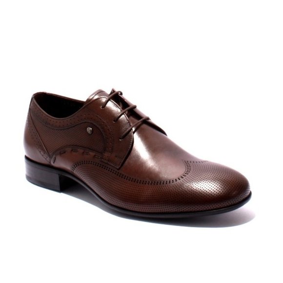 ROBERTO SERPENTINI 42909 Brown Leather Lace-Up Classic Shoes